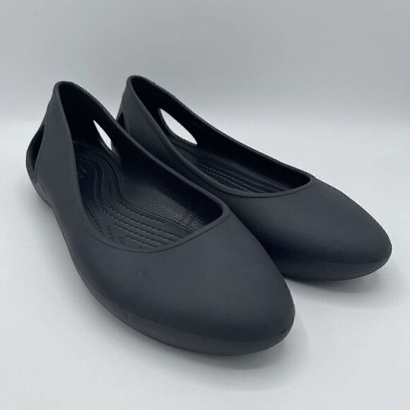 Crocs Womens Kadee Ballet Flats Size 8 US Black Slip On Shoes Comfort - Picture 5 of 8
